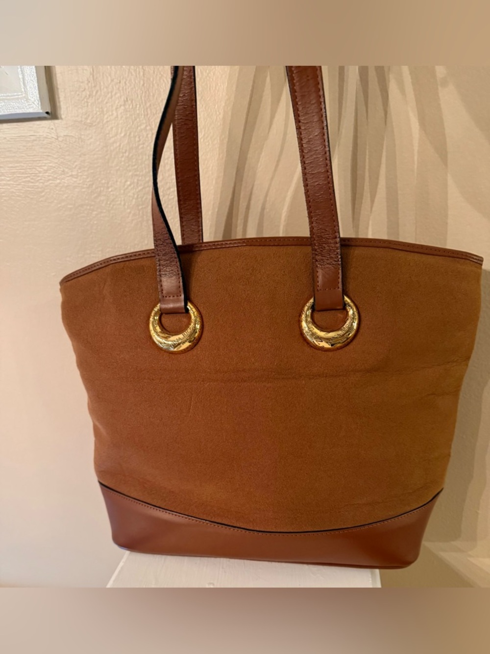Nina Ricci  Vintage brown suede & Leather Tote Bag GUC